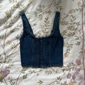 Lone Star Denim Corset Crop Top 🤠